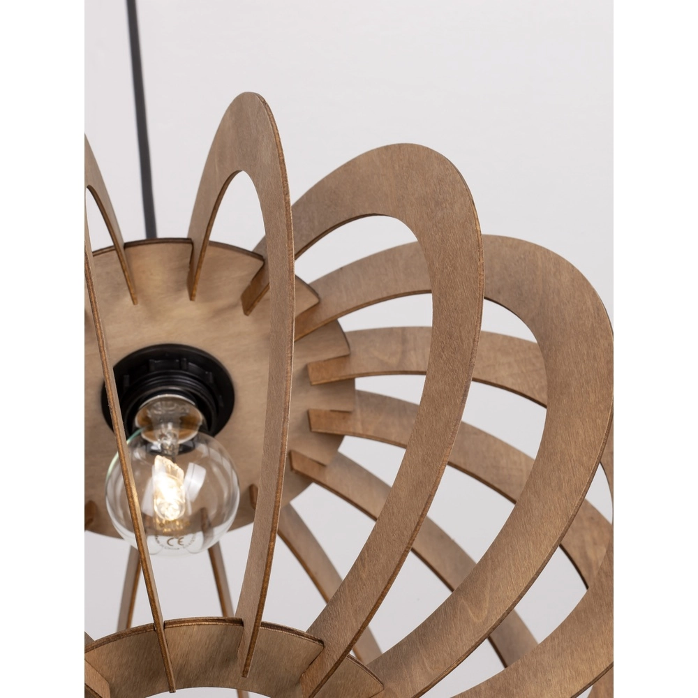 Pendelleuchte aus Holz Ottoline dunkel Ø 40cm Lyora 5212017436207