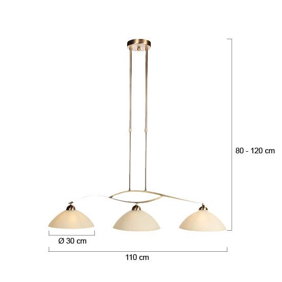 Klassische Pendellampe Anthea 3-Licht Bronze Steinhauer 8712746180213