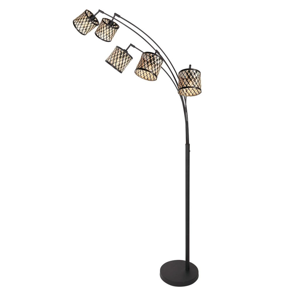 Standlampe 5-Leuchten Sumba mit Bambusschirmen Ø12 cm Steinhauer 8712746182873