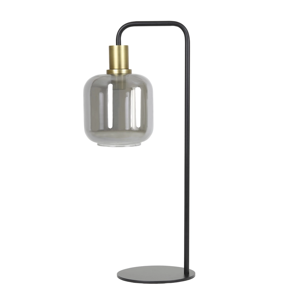 Schreibtischlampe Lekar mit Rauchglas