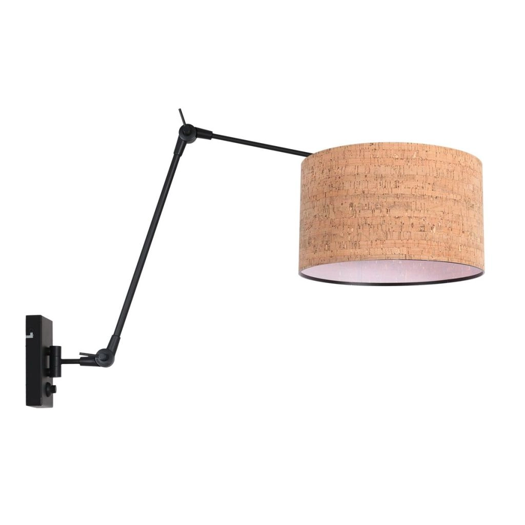 Schwarze Wandlampe Prestige Chic mit Korkkappe Ø30 cm