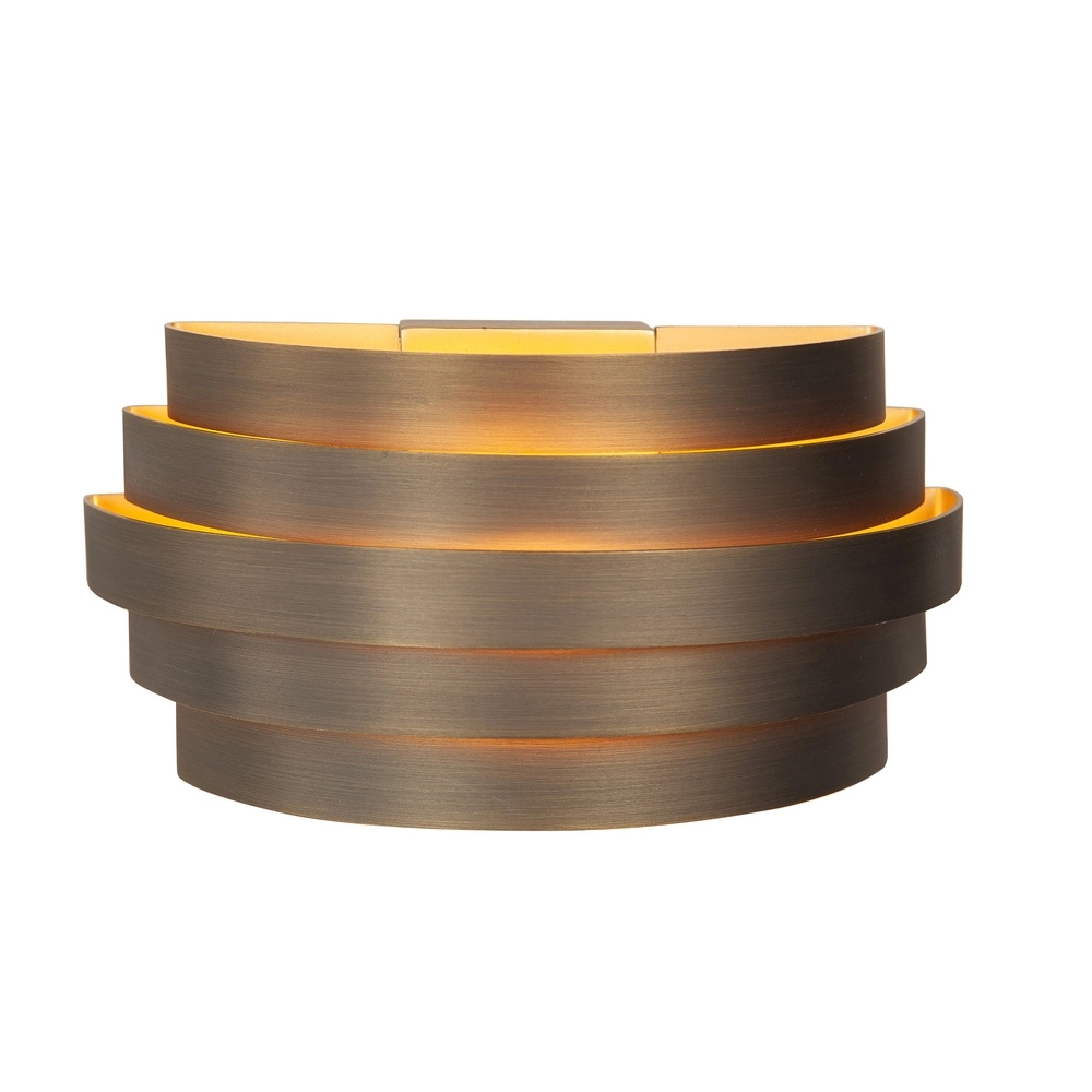 Design-Wandleuchte Scudo Kupferbronze mit Gold 25cm