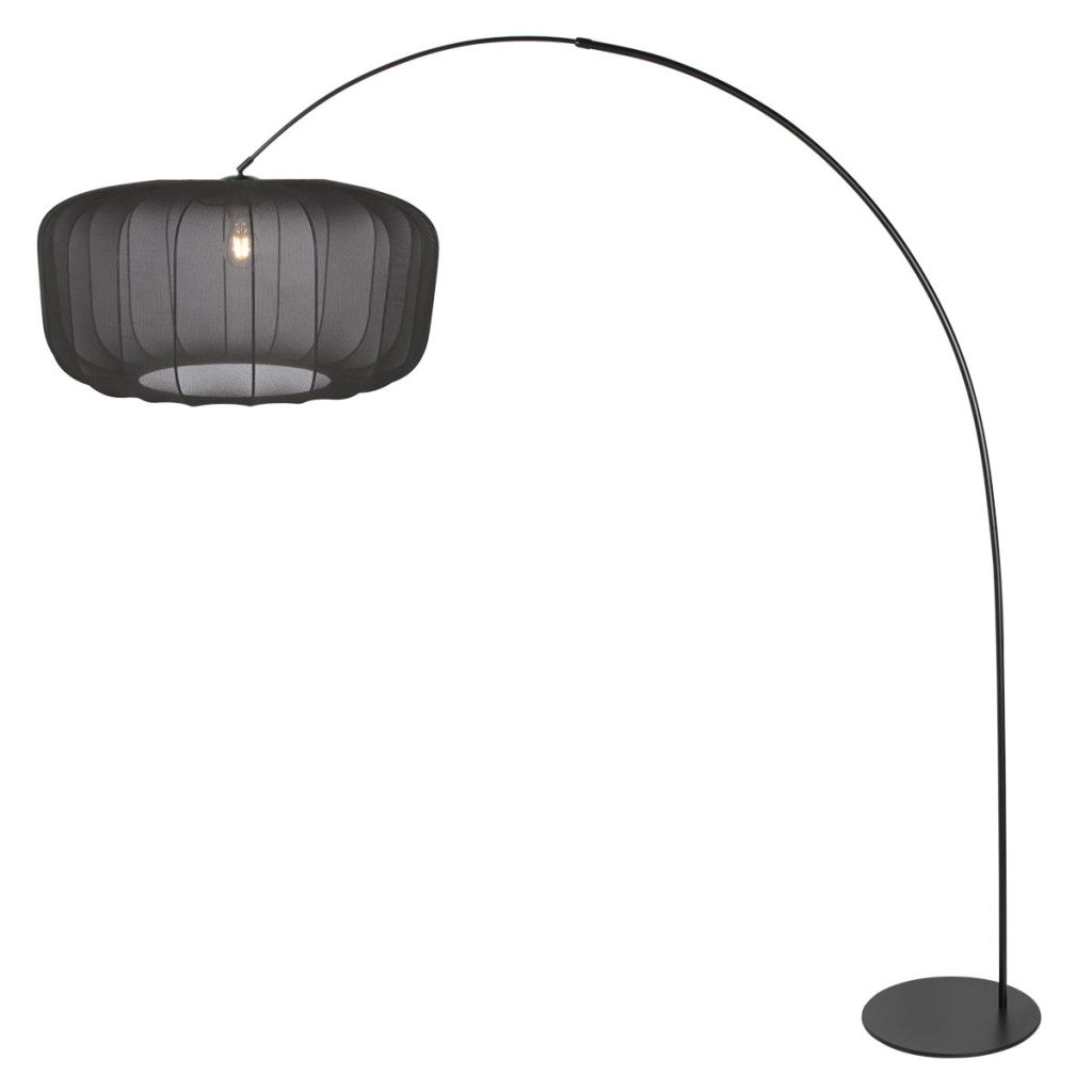Schwarze Bogenlampe Curve mit schwarzem Farbton Ø60 cm Steinhauer 8712746183153