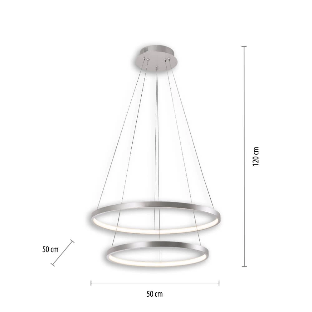 Runde Hängelampe Circle Silber Just Light 4043689960445