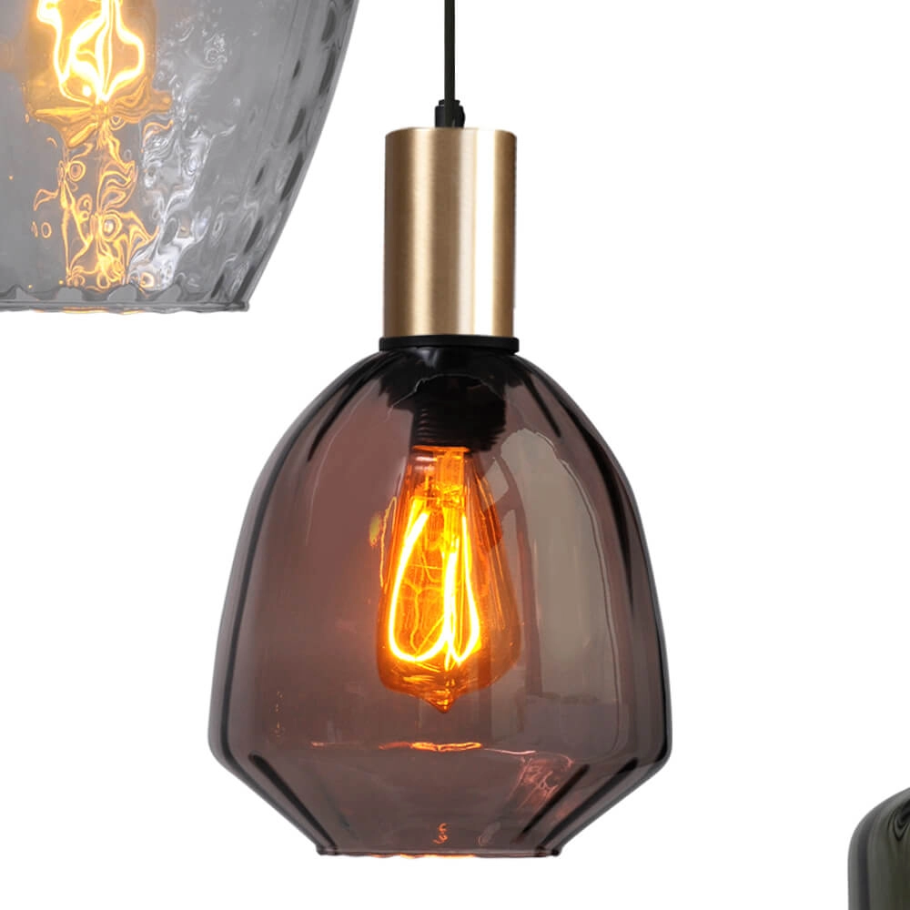 5-flammige Loft-Hängelampe - Gold - Porto mit verschiedenen Gläsern Masterlight 8718121271255