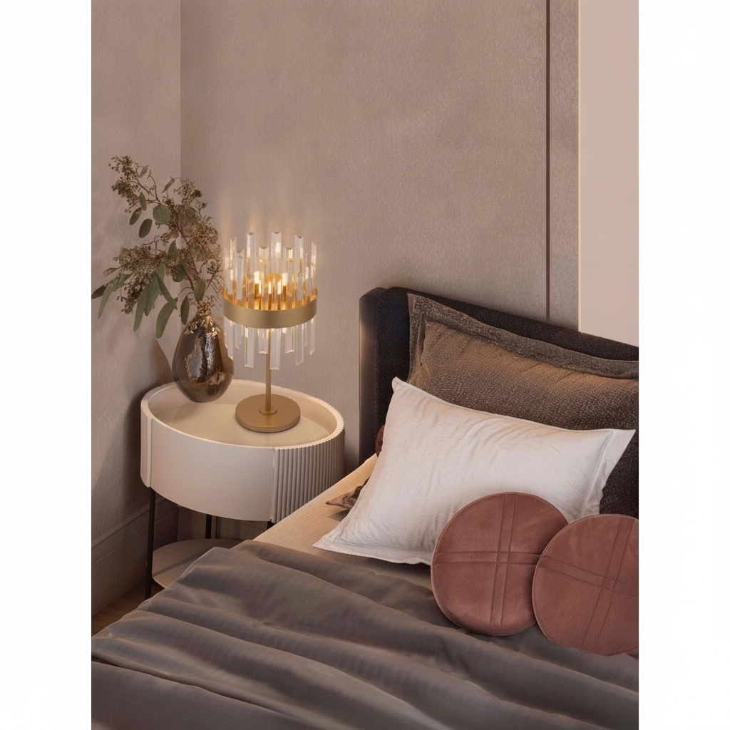 Goldene Tischlampe Crown Ø 25cm