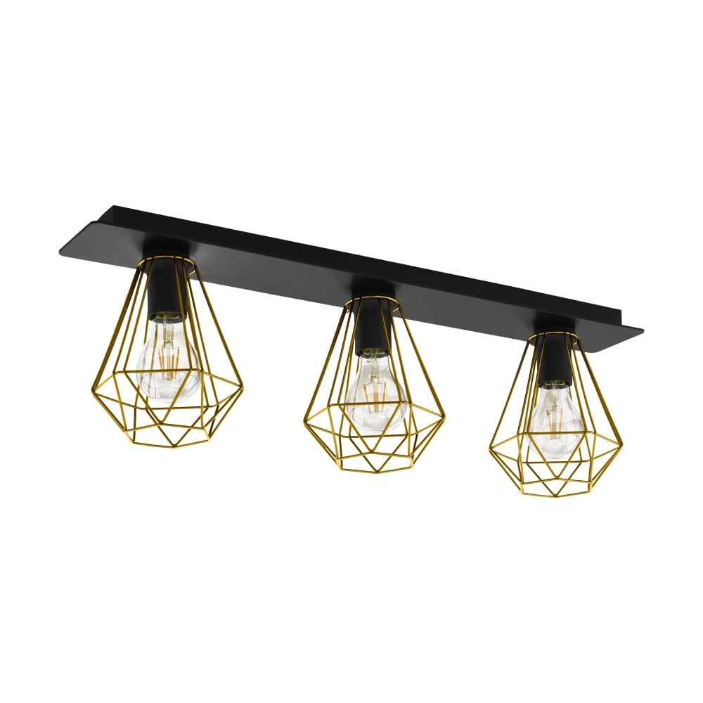 Deckenleuchte Tarbes 2 schwarz mit gold