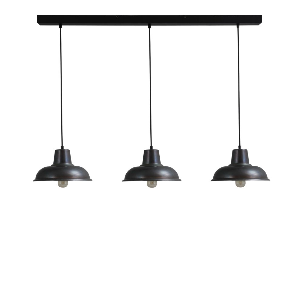 Esszimmerlampe Industria 3x26 2-leichter Gunmetal