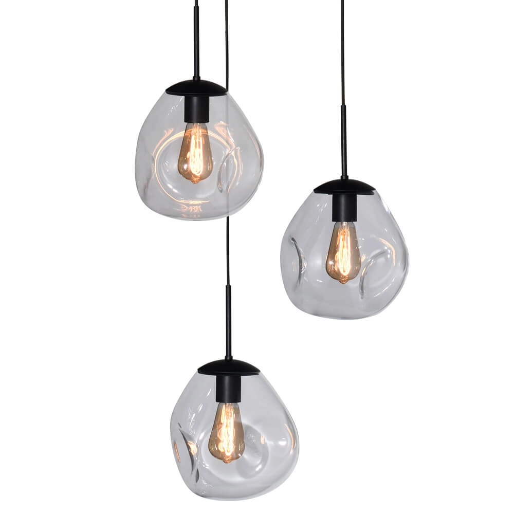 Pendelleuchte Lava 3x Klarglas Ø 24cm Masterlight 8718121286402
