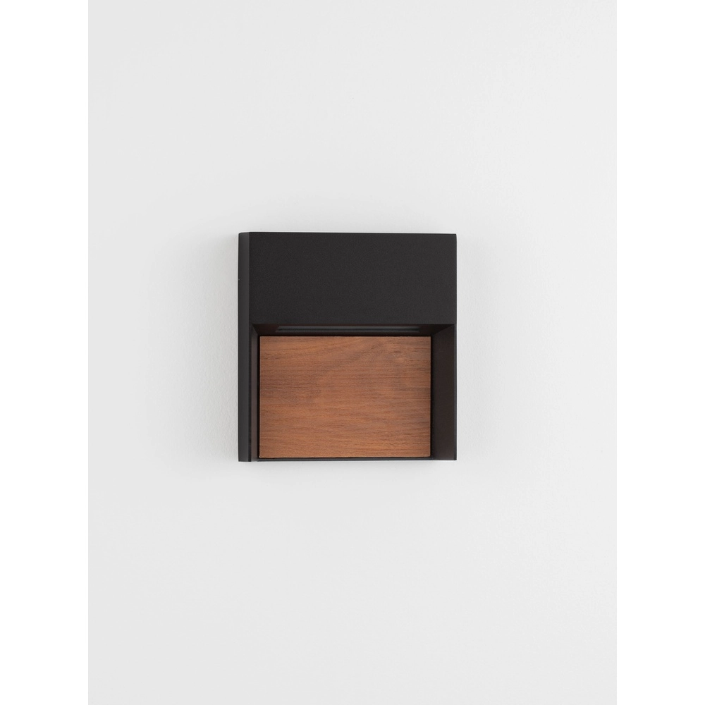 Design-Wandlampe Noray Schwarz mit Holz – 2700K Lyora 5212063504295