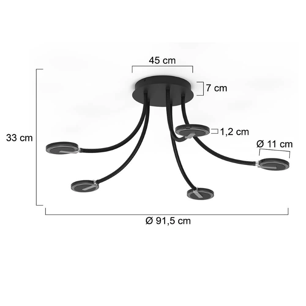 5-flammige Deckenleuchte Turound mit LED Steinhauer 8712746153224