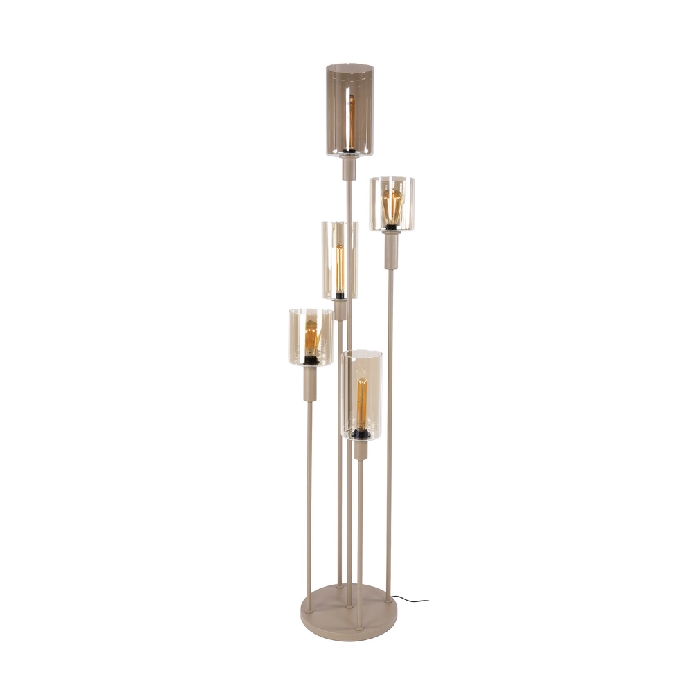 Design-Stehlampe Sepiora 5-hell sandbraun Lyora 8716803515338