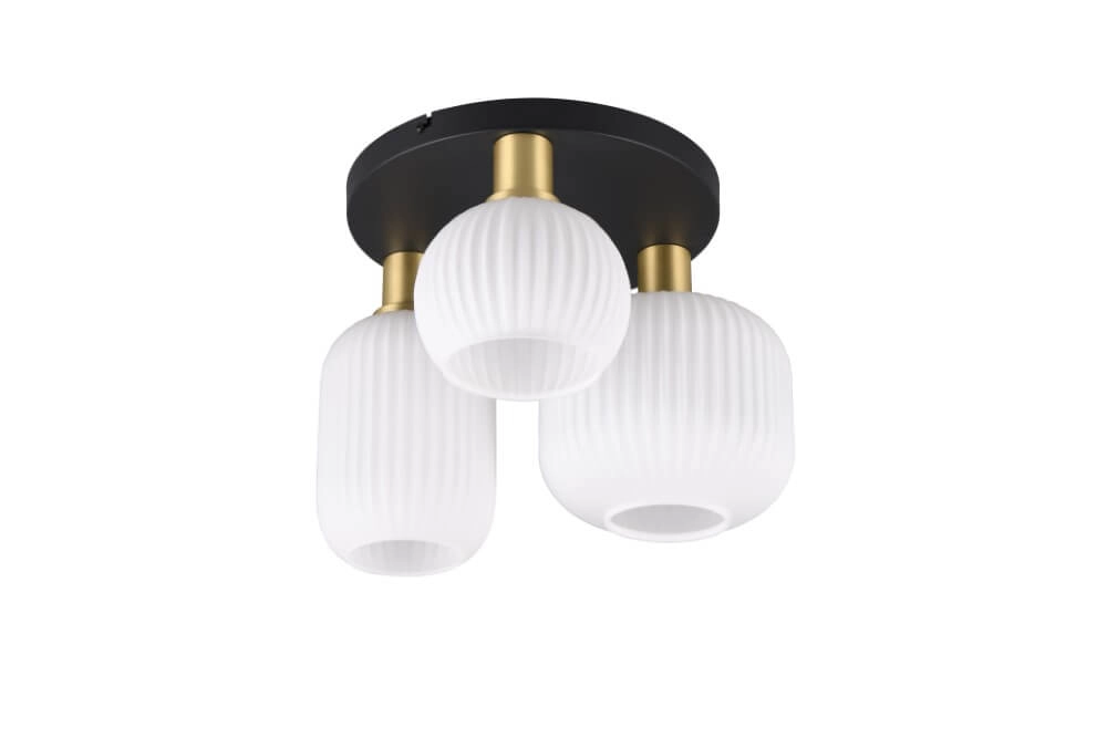 Trendige Deckenleuchte Diva mit weißem Glas Trio 4017807614541