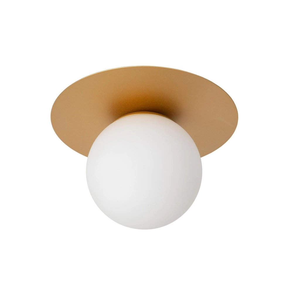 Deckenlampe Tricia Gold mit weißer Kugel