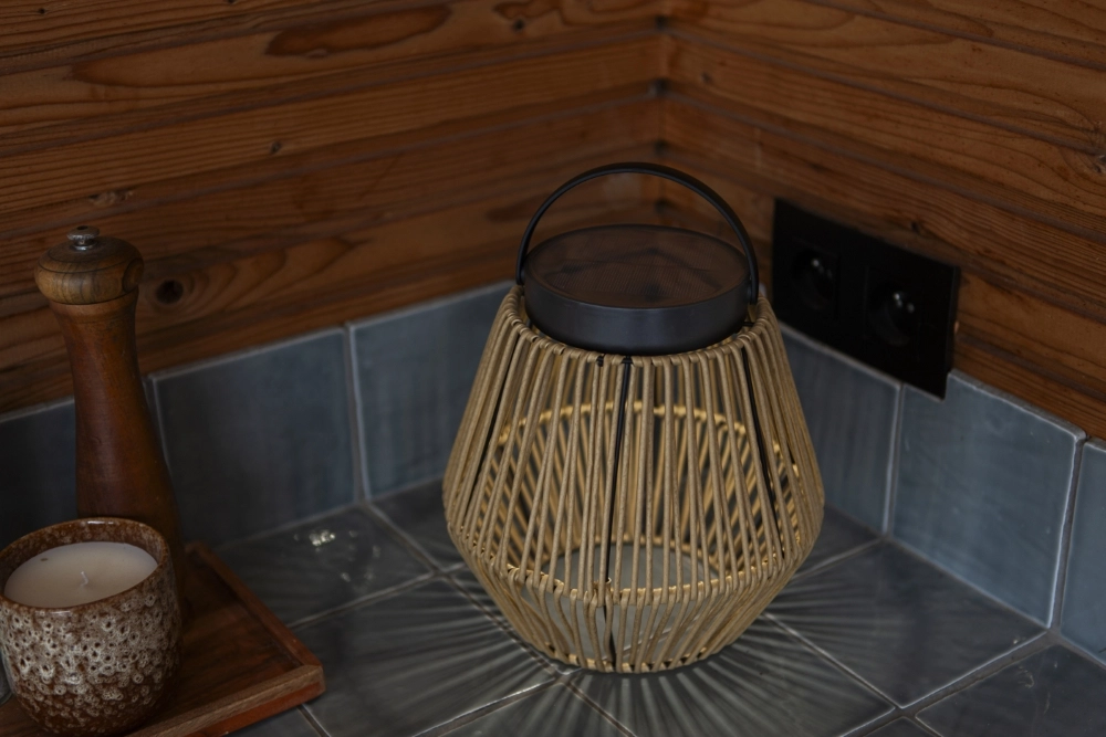 Solartischlampe Coppa Rattaneffekt Lutec 6939412089560