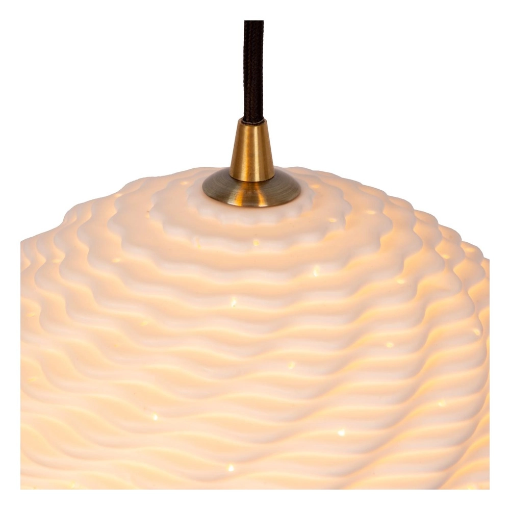 Design-Pendellampe Bina 3-Licht rundes Weiß Lucide 5411212135018