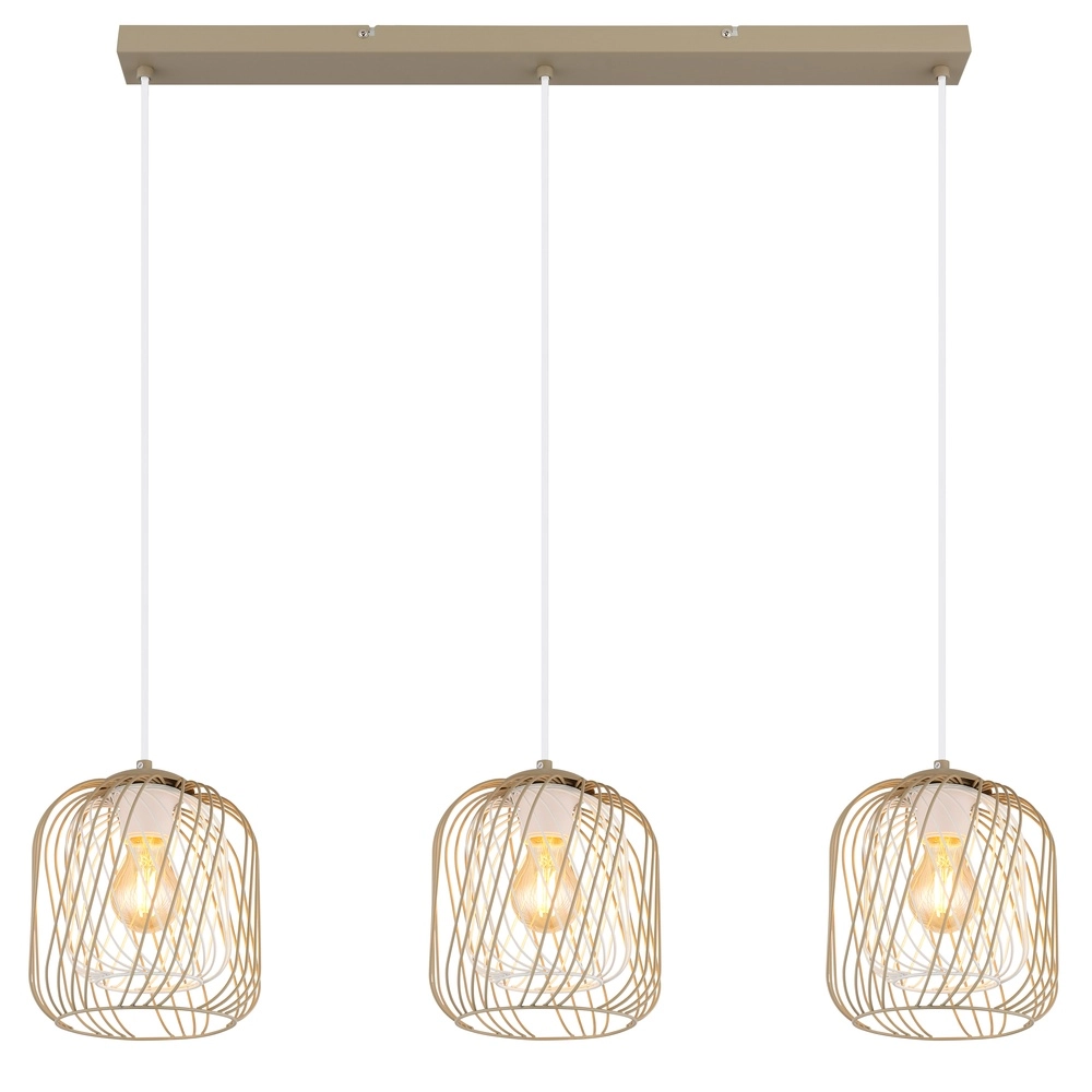 3-flammige Pendelleuchte Dichti sandbraun Globo 9007371533350