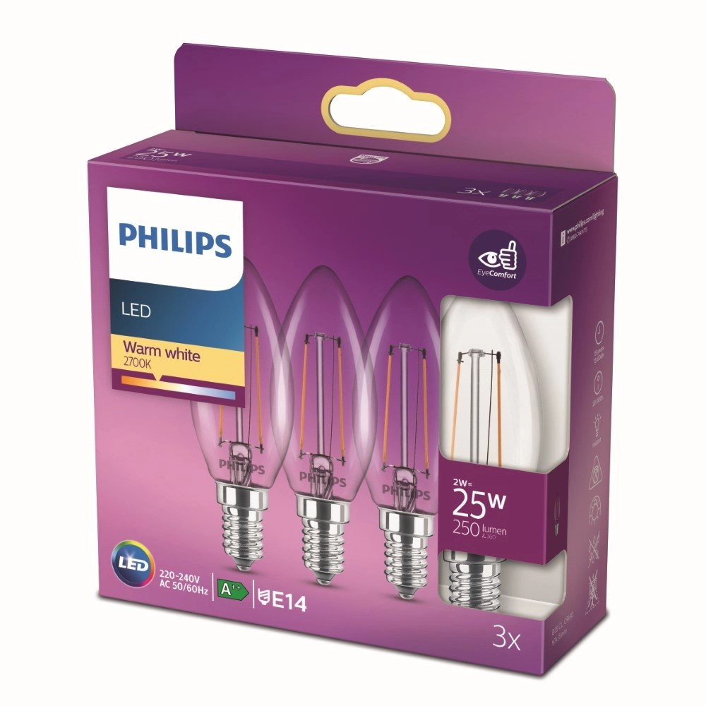 2W - E14 - 2700K - 250 lumen 3er-Set