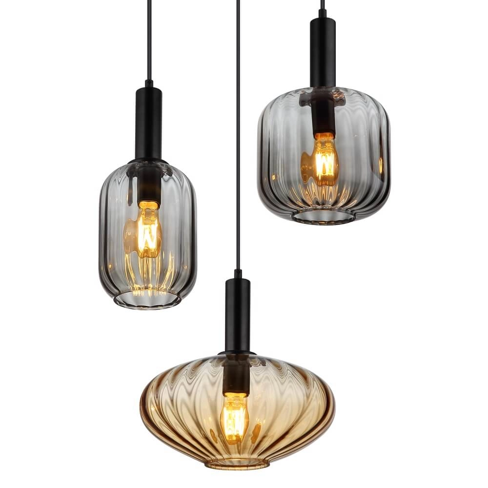 Pendelleuchte Valletta mit farbigem Glas 3-flammig Globo 9007371455867