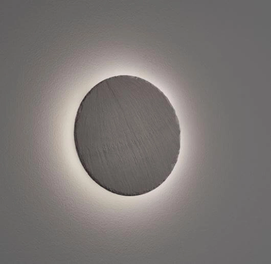 Led-wandleuchte Raven Round 20 cm Schiefergrau