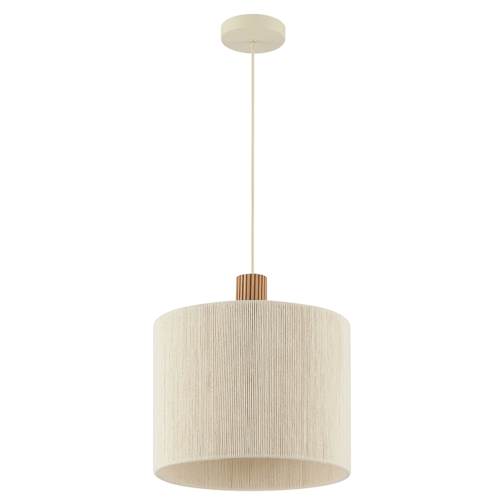 Beige Pendellampe Arlo mit Holz Japandi Ø 35 cm Brilliant 4004353477089