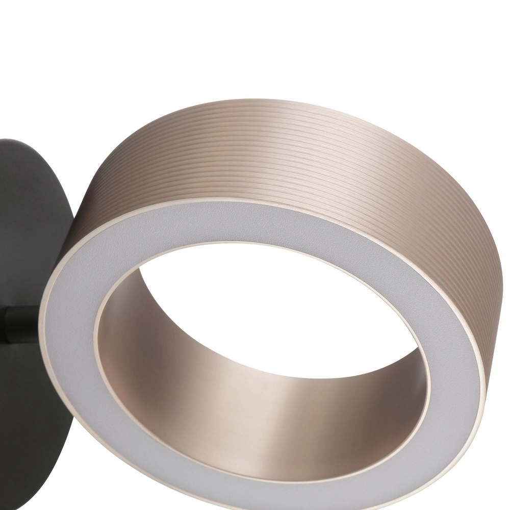 Wandlicht Axion Schwarz mit Braun Brilliant 4004353477140