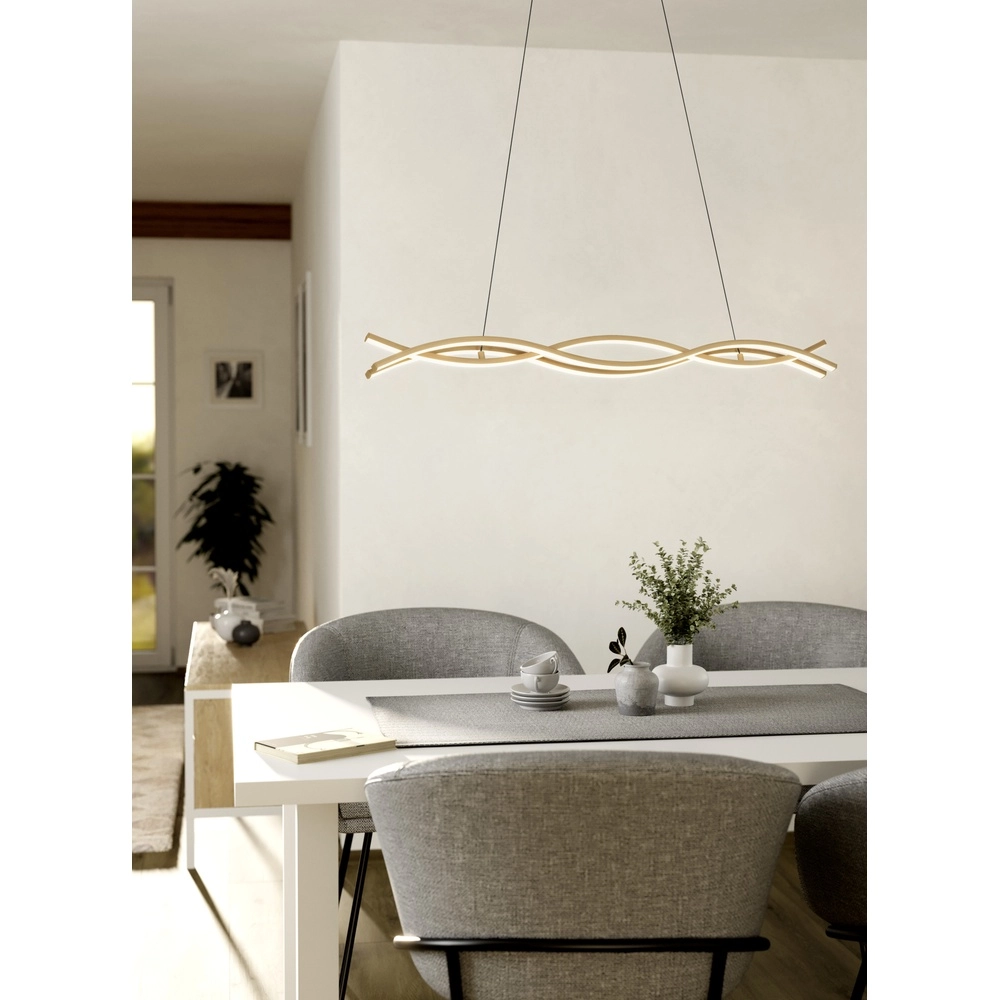 LED-Pendellicht mit Holzoptik Lasana 4 90 cm Eglo 9008606310326
