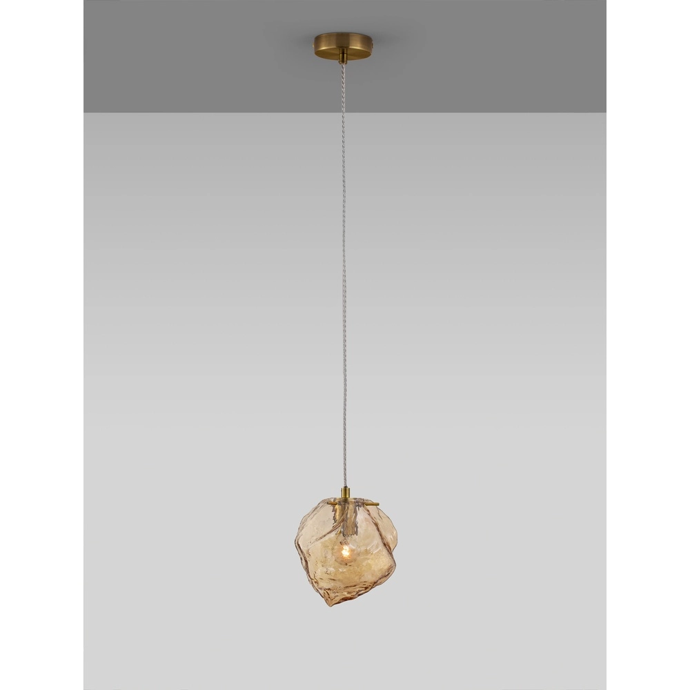 Pendelleuchte Odelle Gold mit Braunglas Lyora 5212017434388