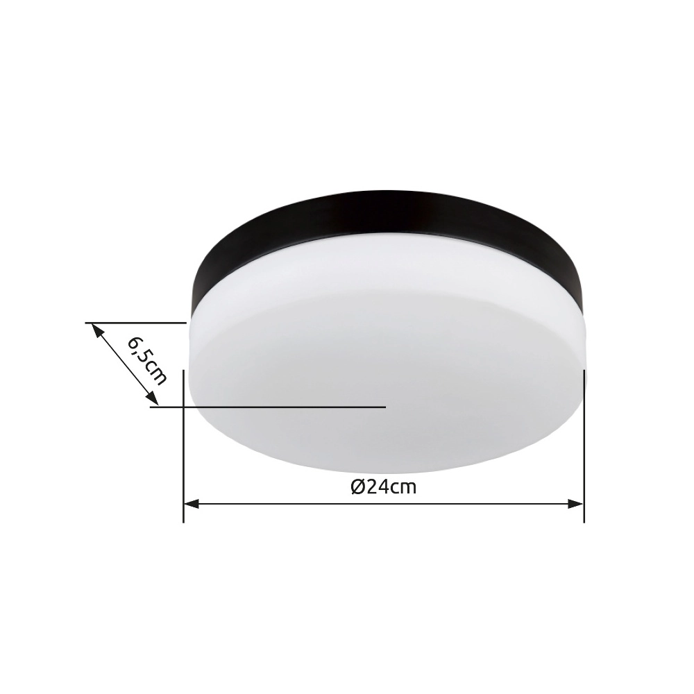 Design-Deckenlicht Vranos schwarz für den Außeneinsatz Ø 24 cm Globo 9007371437764