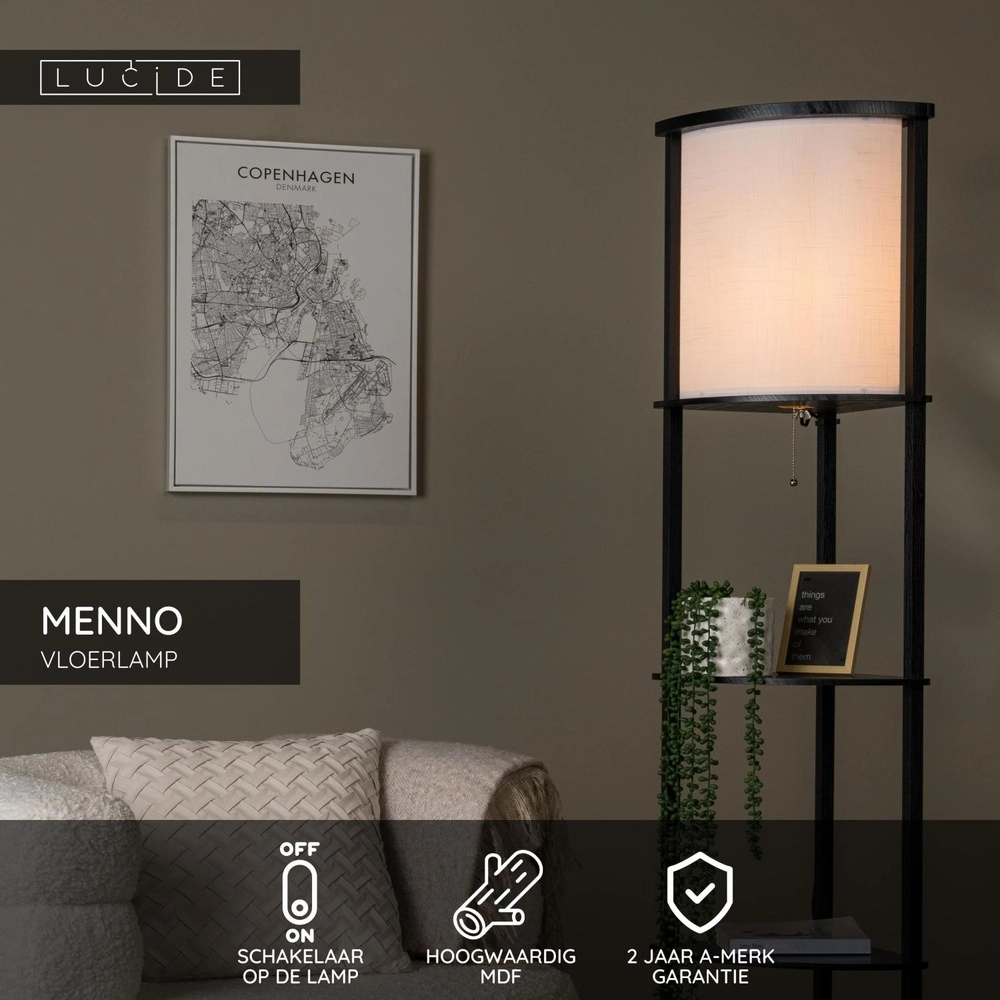 Stehlampe Menno Schwarz Lucide 5411212441591