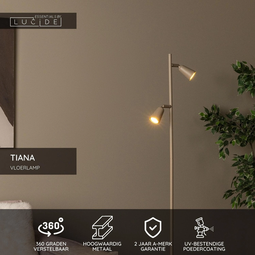 Design-Leselampe Tiana taupe Lucide 5411212650474