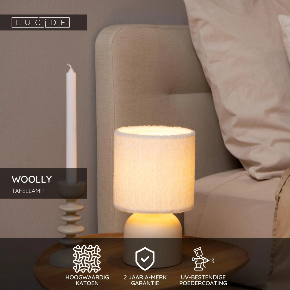 Tischlampe Woolly Sahne Lucide 5411212105875