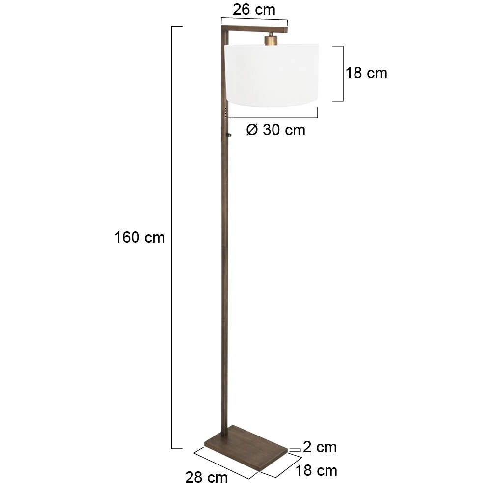 Bronze der Stehlampe Stang mit weißer Kapuze Steinhauer 8712746189704