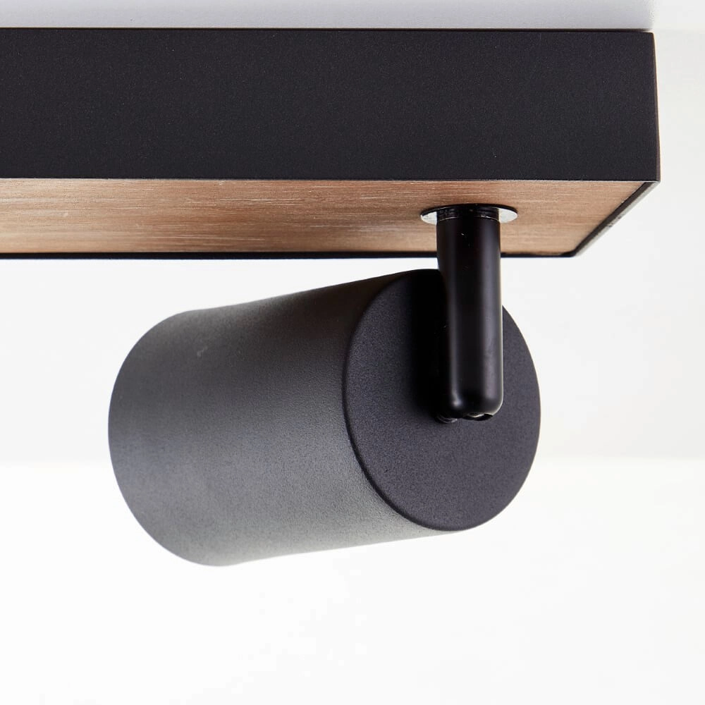 4-flammige Lampe Jello Wood schwarz mit Holz Brilliant 4004353428401