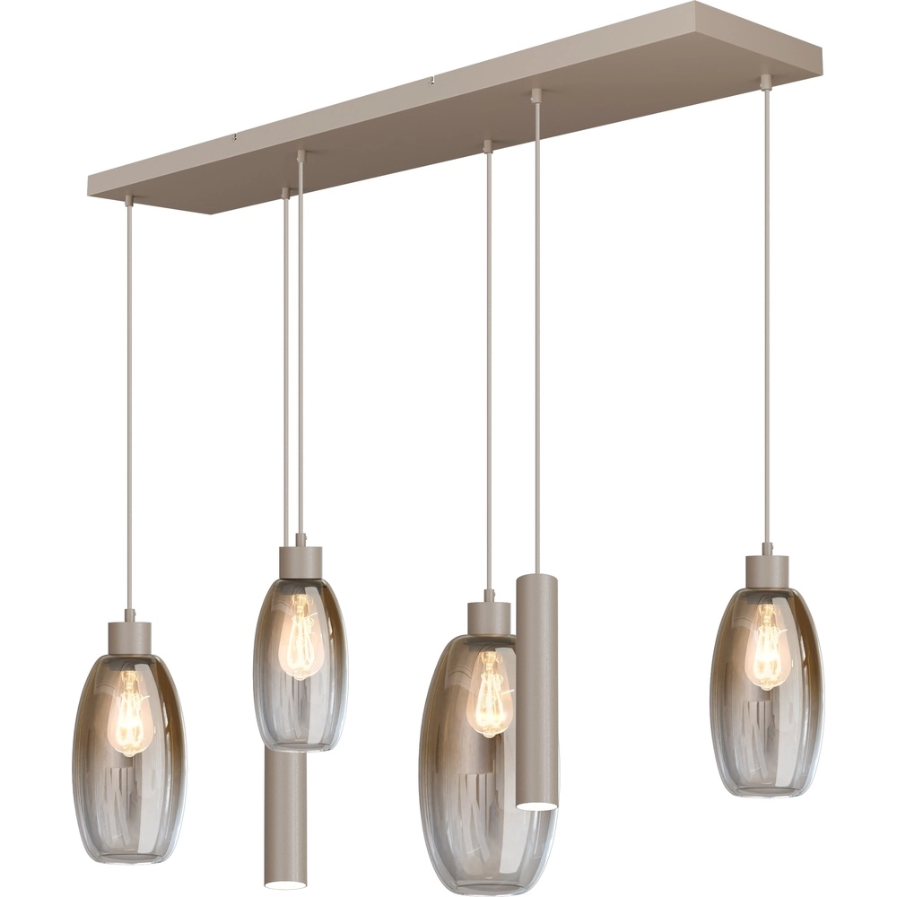 Glas-Pendellampe Olive 4x Glas – 2x Lauf – Sand