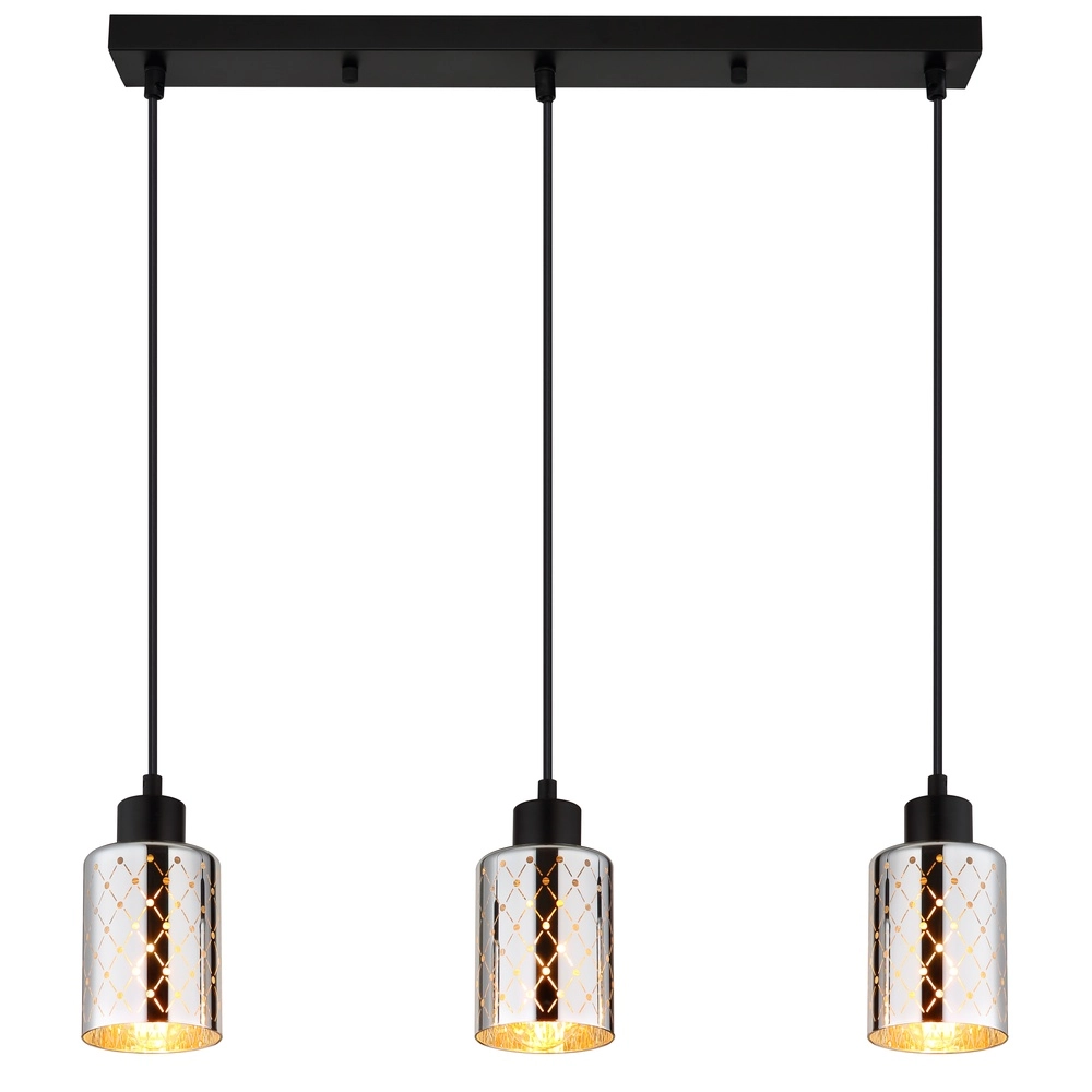 Design-Pendellampe Alonso 3-Licht Schwarz Globo 9007371575251