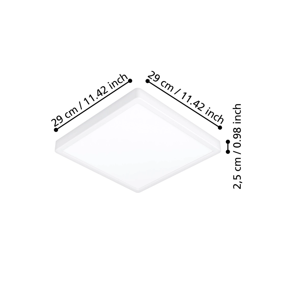 LED-Deckenlicht Fueva 6 Quadrat – Weiß – 29x29 cm Eglo 9008606330201