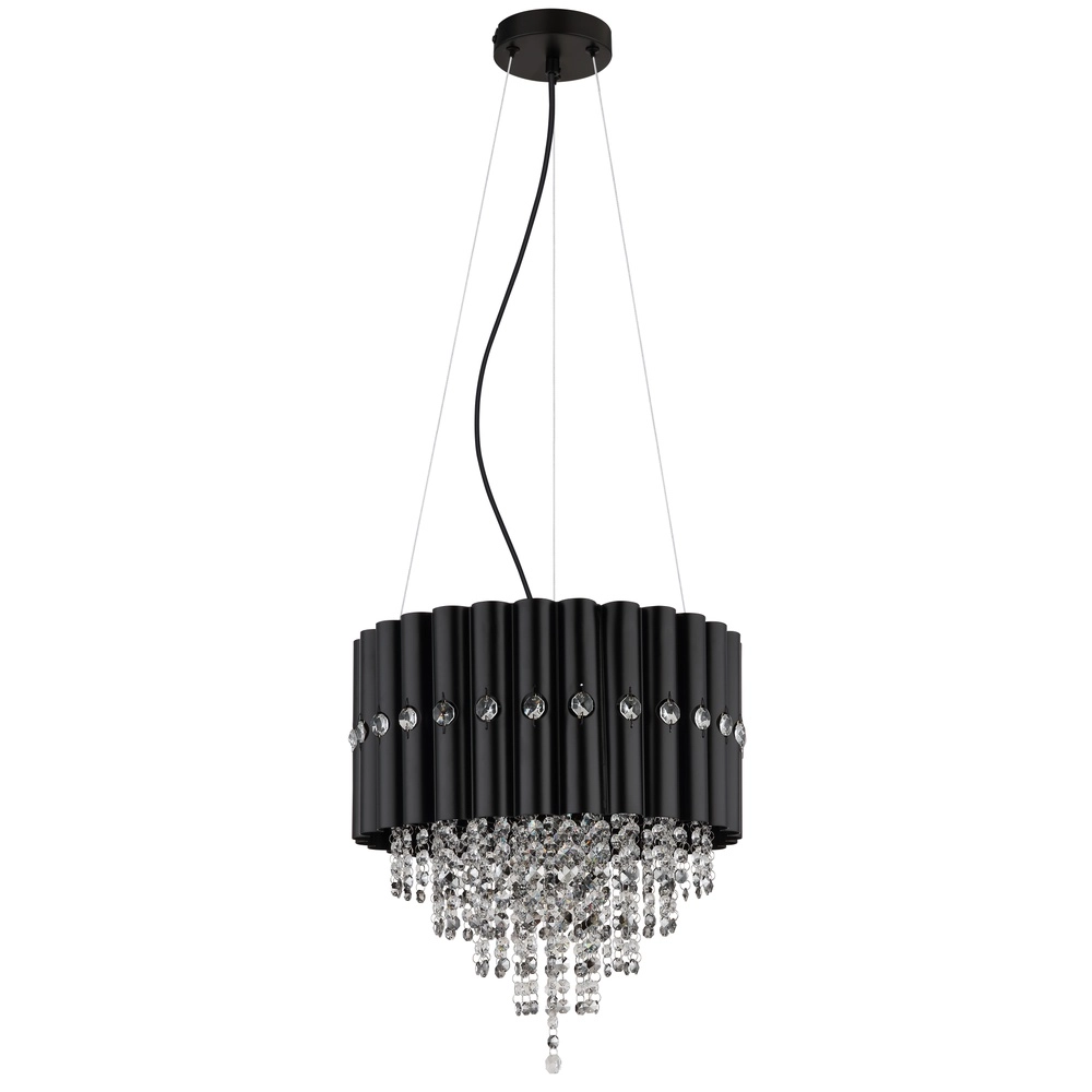 Pendellampe Eleos Schwarz mit Kristall Globo 9007371528431