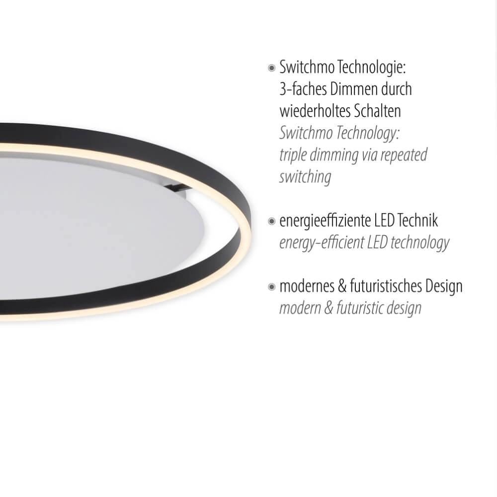 Deckenleuchte Ritus schwarz Ø 58,5cm Just Light 4043689983932