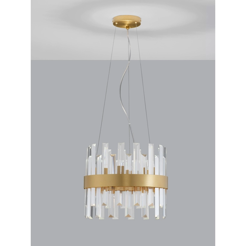 Goldene Pendellampe Crown Ø 35cm Lyora 5212017433954