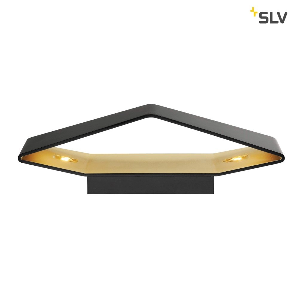 LED-Wandleuchte Cariso WL-4 schwarz mit gold SLV 4024163164252