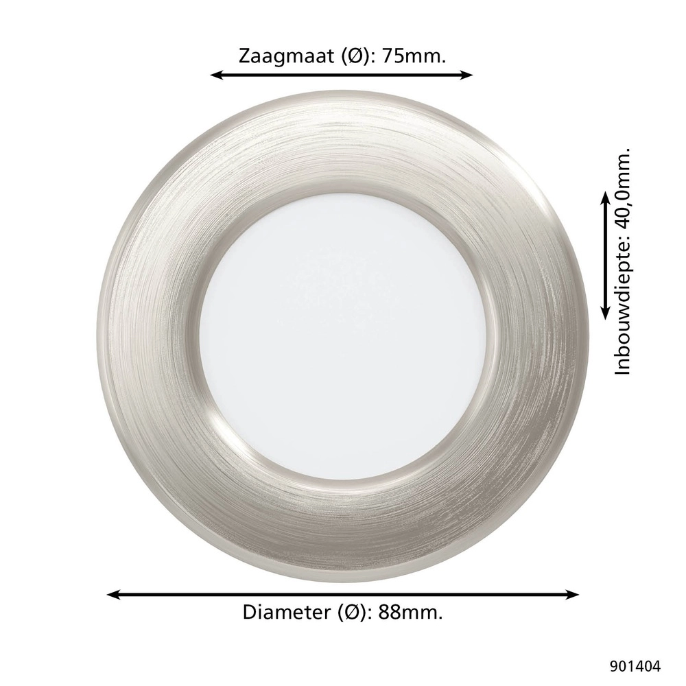 Zurückgesetzter Scheinwerfer Fueva 6 rund – Edelstahl – Ø 8,8 cm Eglo 9008606330836