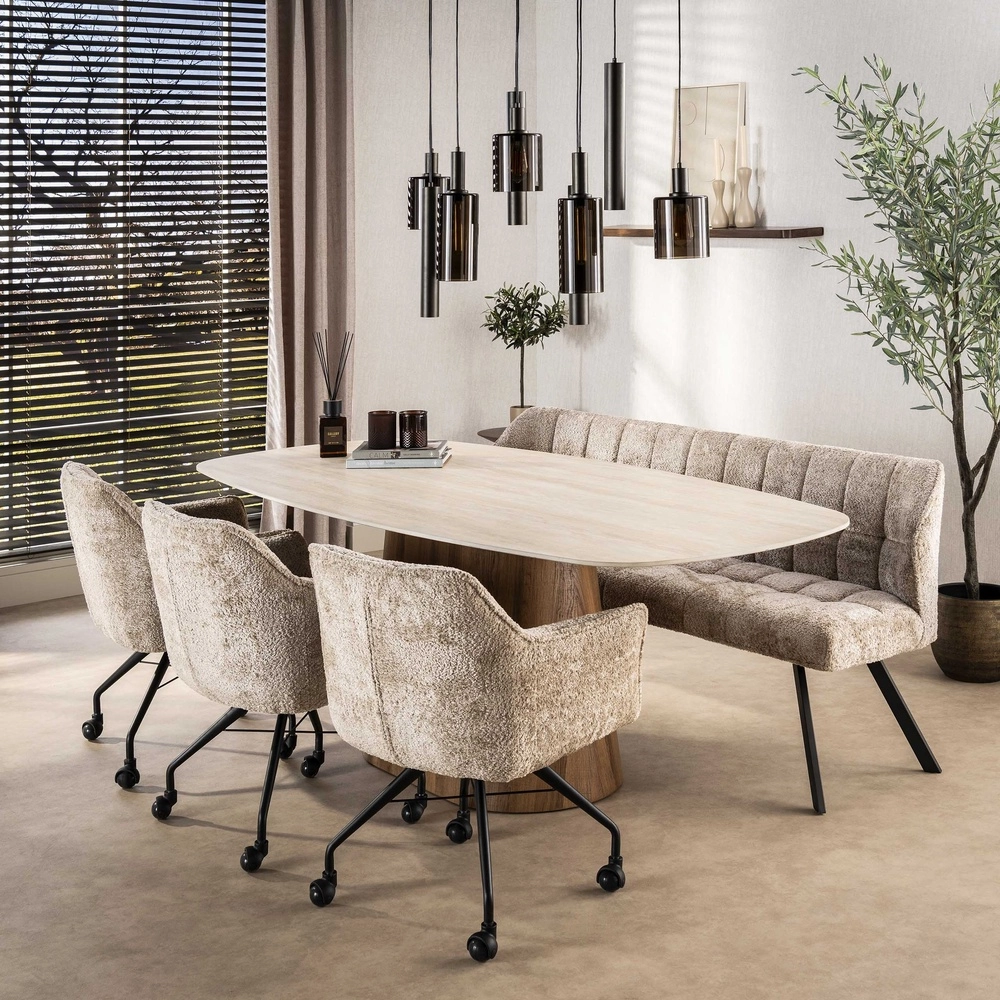 Esstisch-Pendellampe Sepiora Sienabraun – dunkles Glas – mit Anhängern Lyora 8716803513464