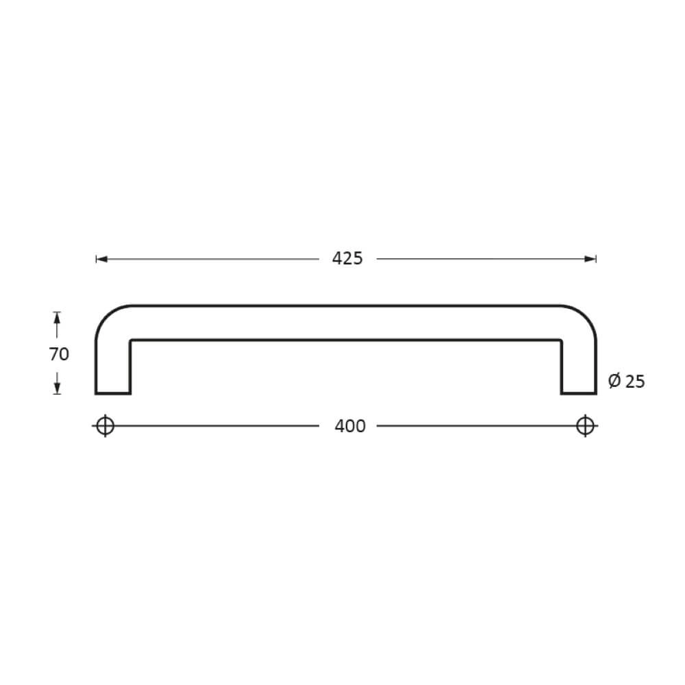 Türgriffe U-Form Gripon 42,5 cm Edelstahl Intersteel 8714186334577