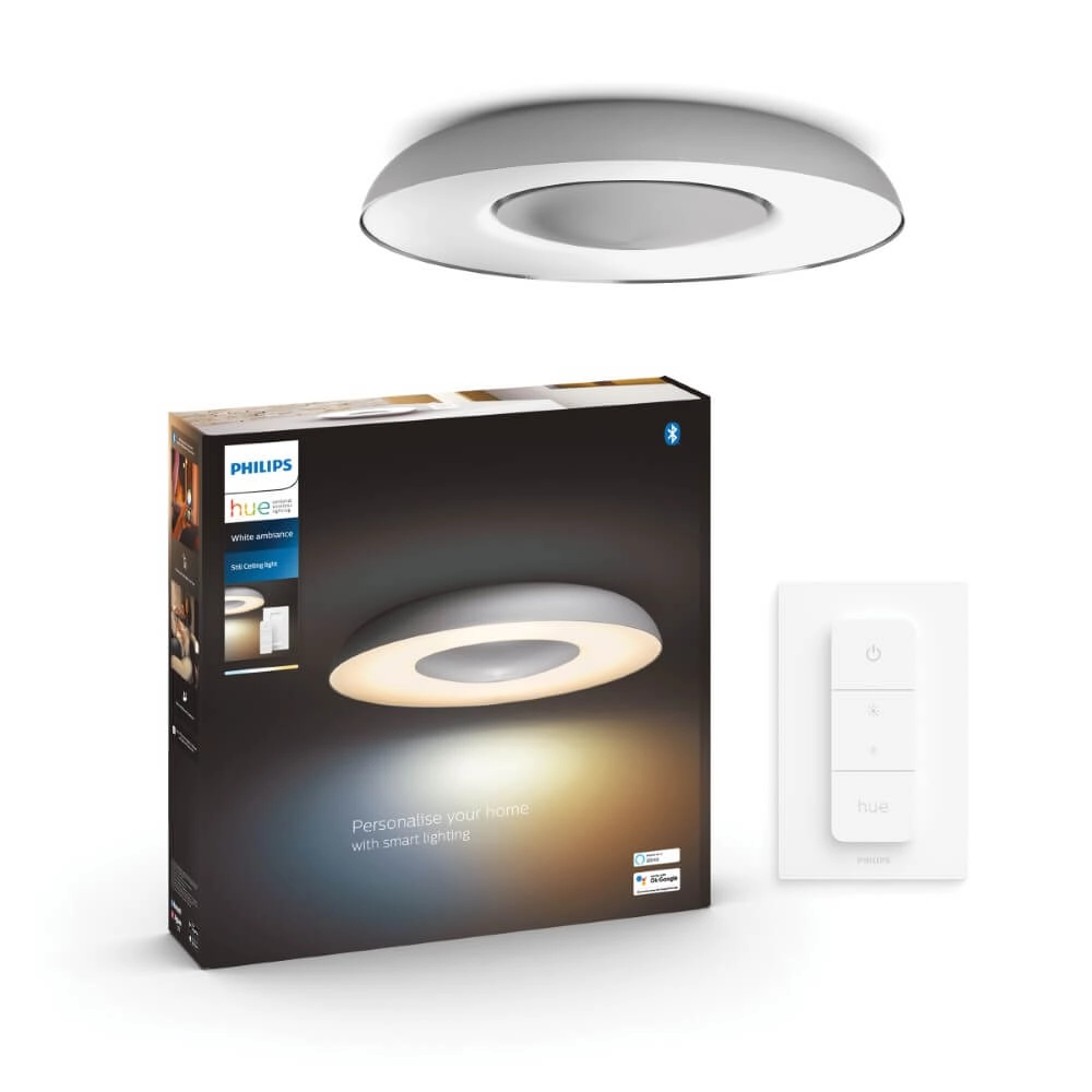 Deckenleuchte Hue Still - White Ambiance Ø 39,1cm silbergrau Philips 8719514341333