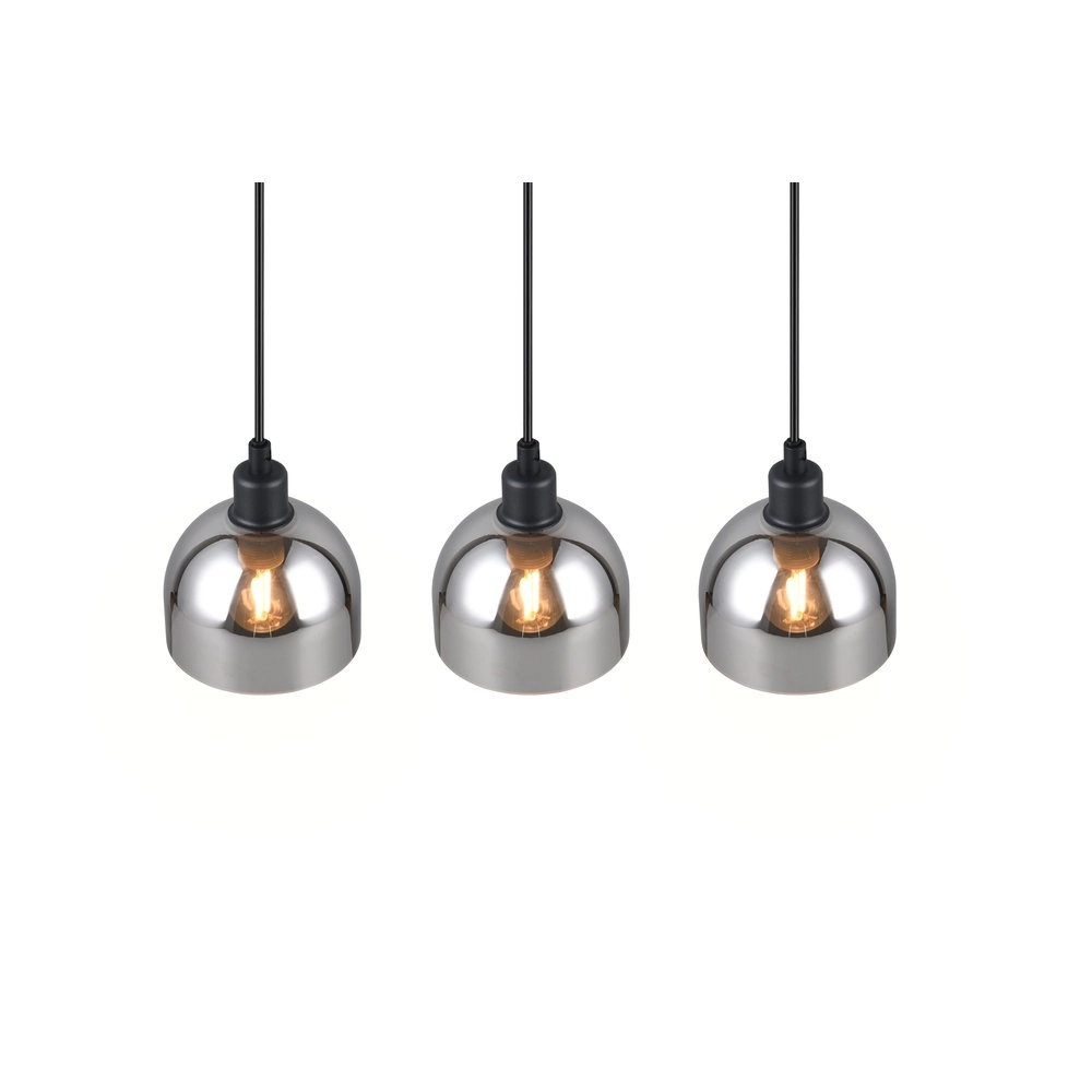 Schwarze Pendelleuchte Molly 3-flammiges Weißglas Trio 4017807618082