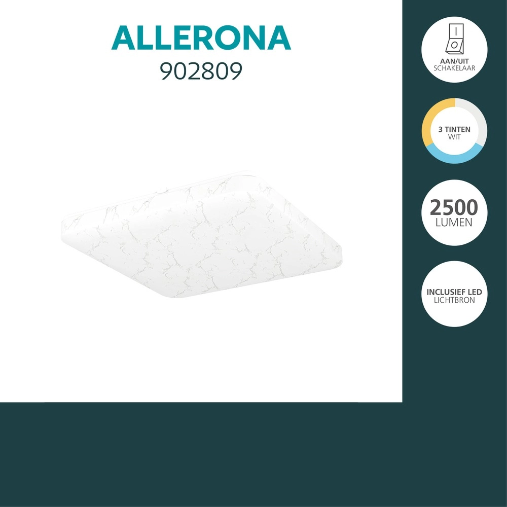 Weiße Deckenlampe Allerona 41 x 41 cm Eglo 9008606409808