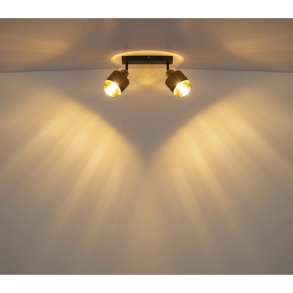 Design-Deckenlampe Milley 2-Licht Schwarz Globo 9007371583348