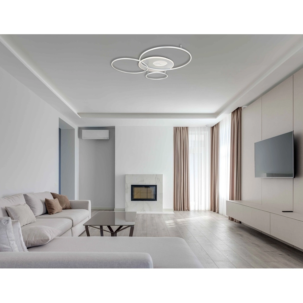 Moderne Deckenlampe Invertina Silbergrau 126 cm Globo 9007371468836