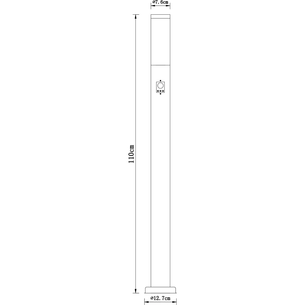 Gartenlampe 110 cm Boston Anthrazit mit Weiß und Sensor Globo 9007371414666